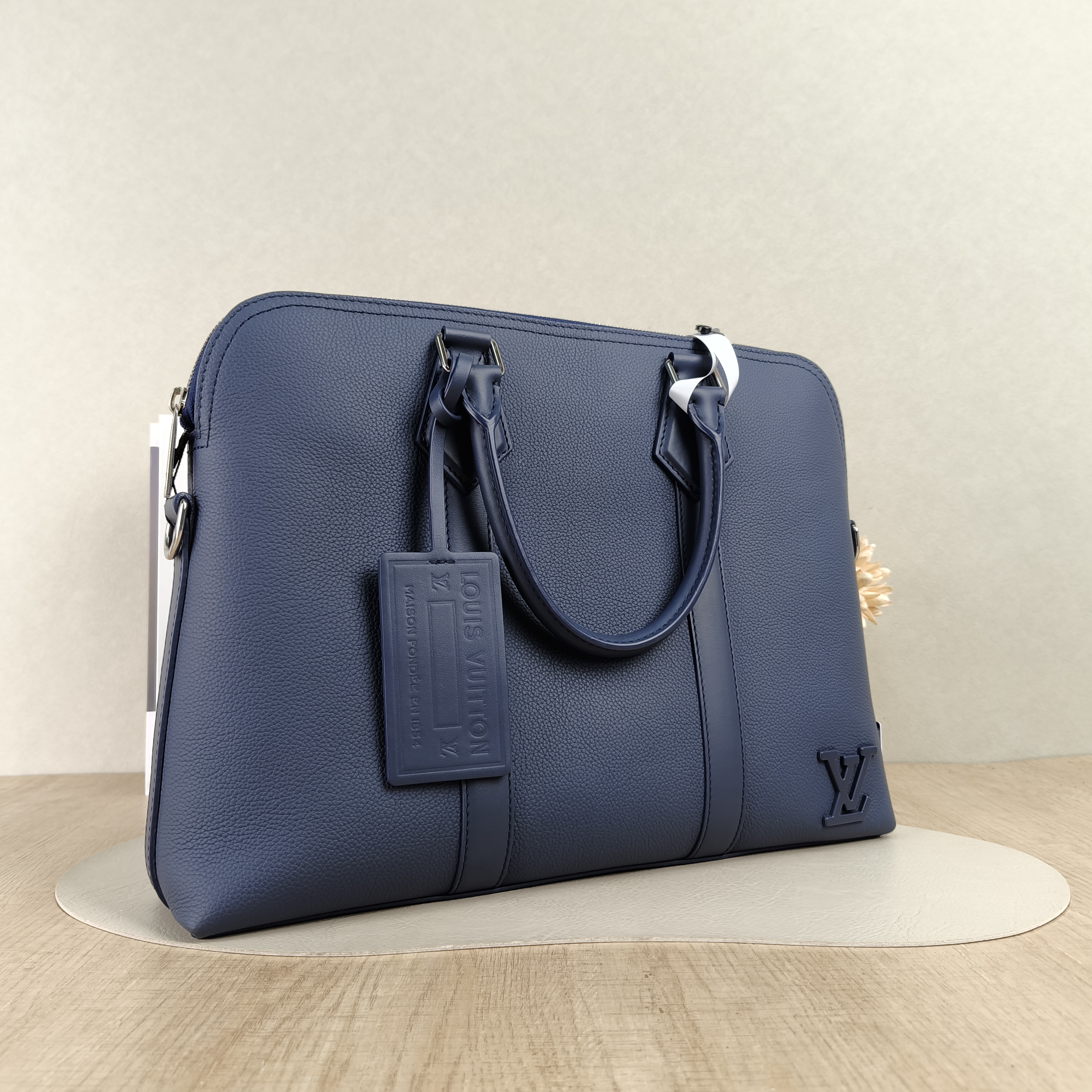 Louis Vuitton Top Handle Bag Takeoff Navy Calfskin One Size39 × 7 × 29 cm — cover view 3 of 5