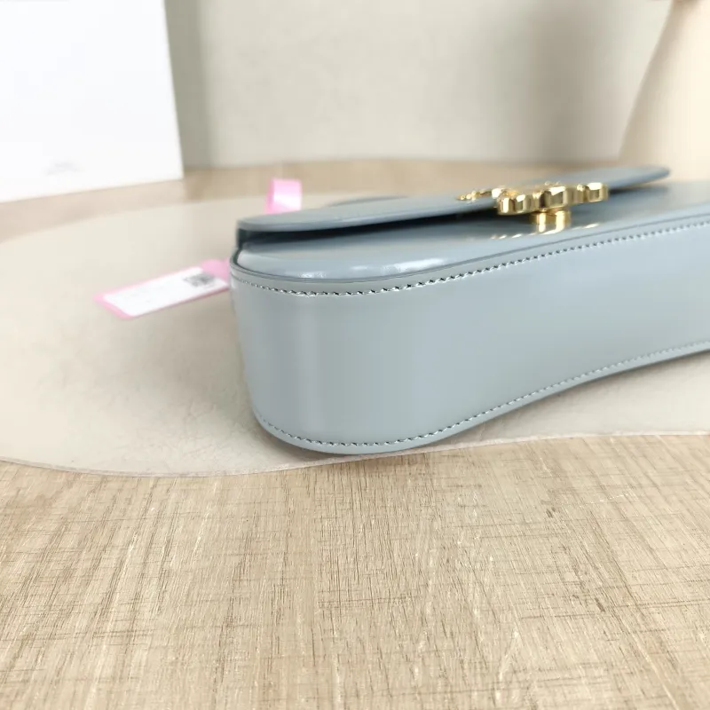 CELINE Crossbody Bag teen lola Crossbody Bag Blue Calfskin One Size 20 × 5 × 11.5 cm — detail view 8 of 10