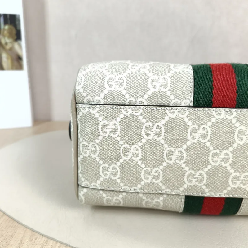GUCCI Top Handle Bag Ophidia Beige PVC Mini 21.5 × 11.5 × 14 cm — detail view 7 of 14