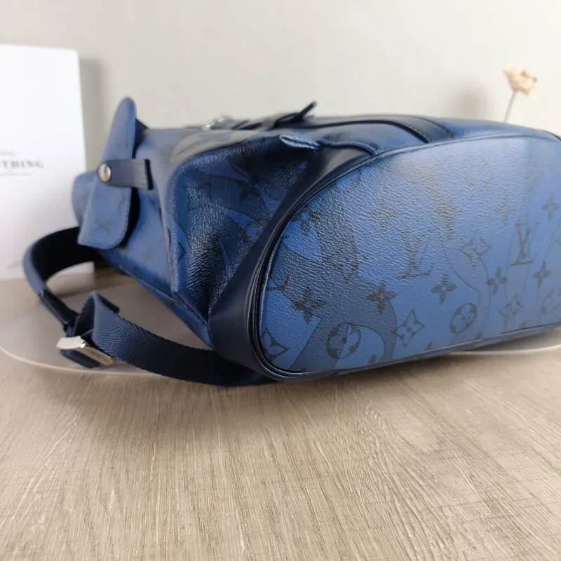 Louis Vuitton Backpack Christophe Backpack Blue PVC 33 × 12 × 44 cm — detail view 7 of 12