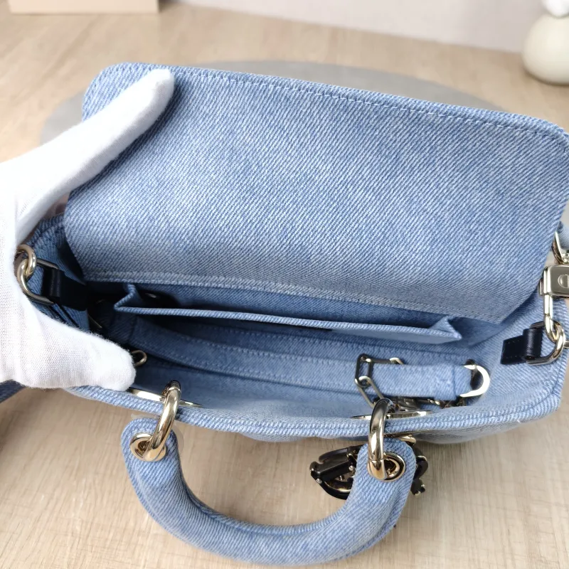 DIOR Top Handle Bag Lady D-Joy Blue Small 22 × 6 × 11 cm — detail view 7 of 14