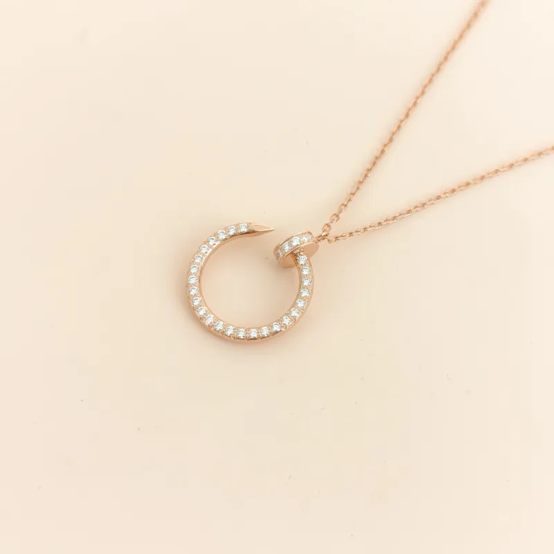 CARTIER Necklace Juste un Clou Pavé Diamond Necklace Rose Gold Diamond18KR ose Gold One Size 40cm — cover view 7 of 7
