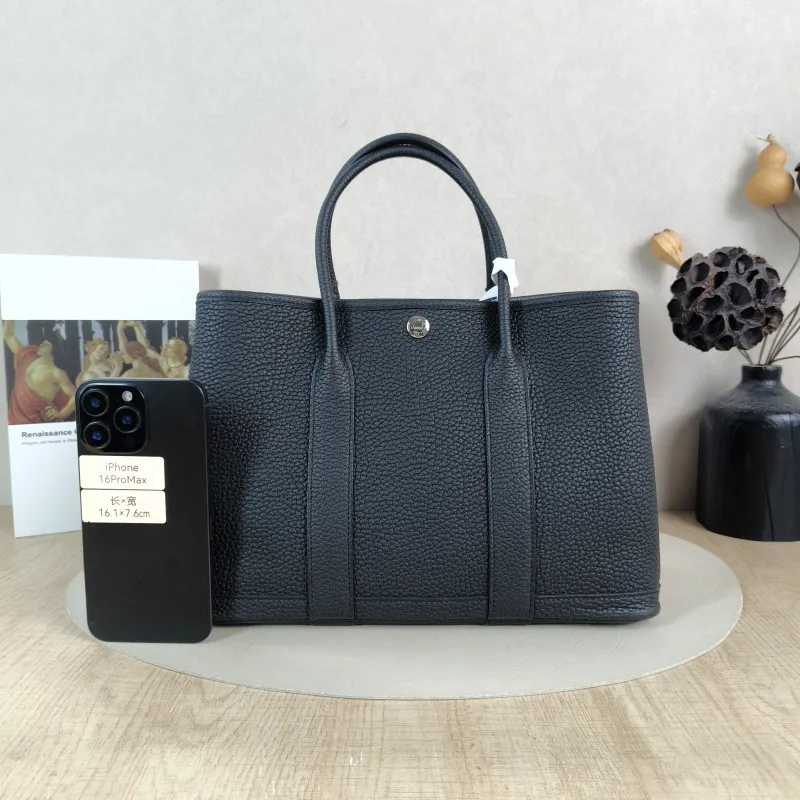 Hermès Top Handle Bag Garden Party 30 30Black Negonda Calfskin Medium30 × 13 × 21 cm — cover view 6 of 6