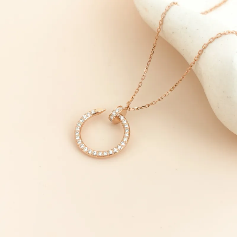 CARTIER Necklace Juste un Clou Pavé Diamond Necklace Rose Gold Diamond18KR ose Gold One Size 40cm — cover view 4 of 7