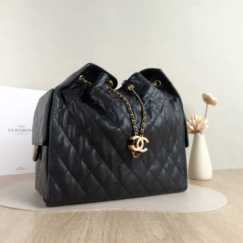 Chanel Shoulder Bag 25Bag Black Grained Calfskin Medium 30 × 15 × 40 cm — cover view 4 of 4