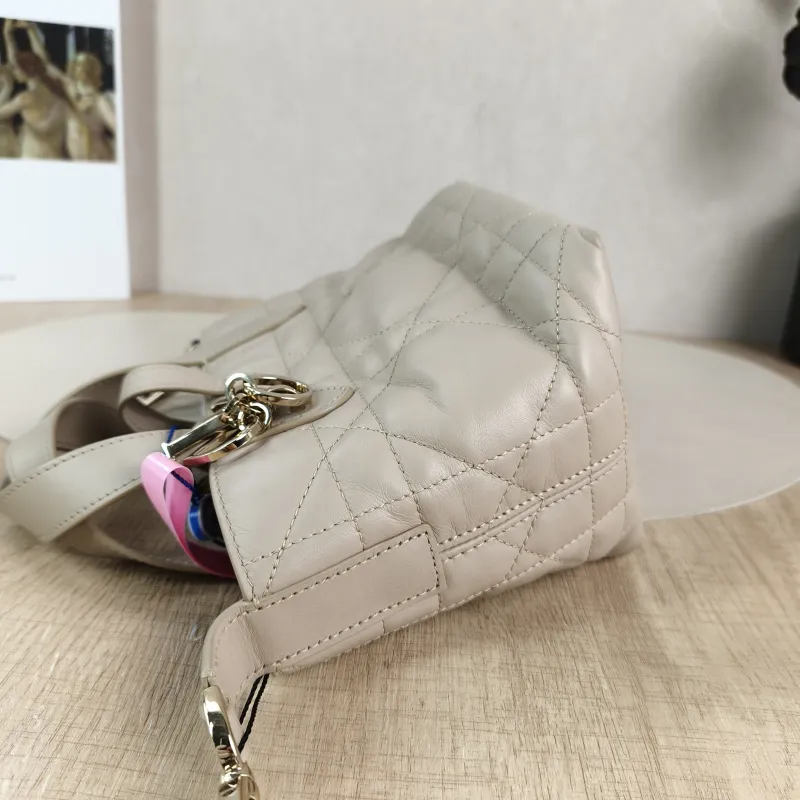 DIOR Top Handle Bag TOUJOURS Edition Beige Calfskin Mini 13 × 12 × 15 cm — detail view 8 of 13