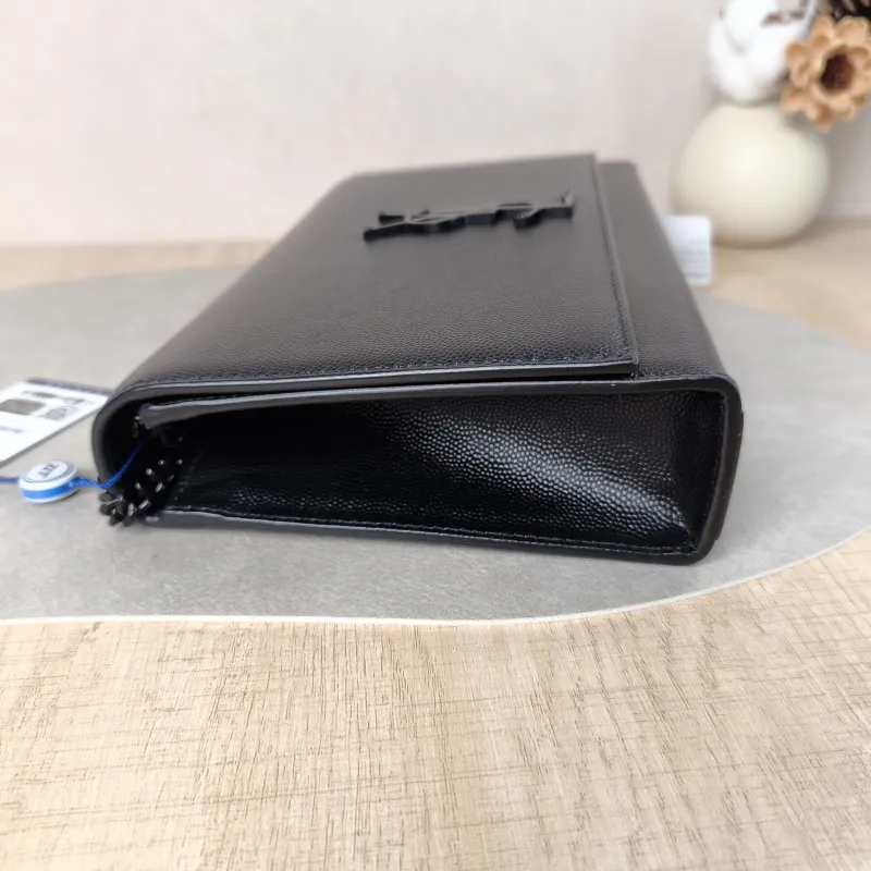 SAINT LAURENT Crossbody Bag KATE Black Grained Calfskin Medium 24 × 5.5 × 14.5 cm — detail view 4 of 10