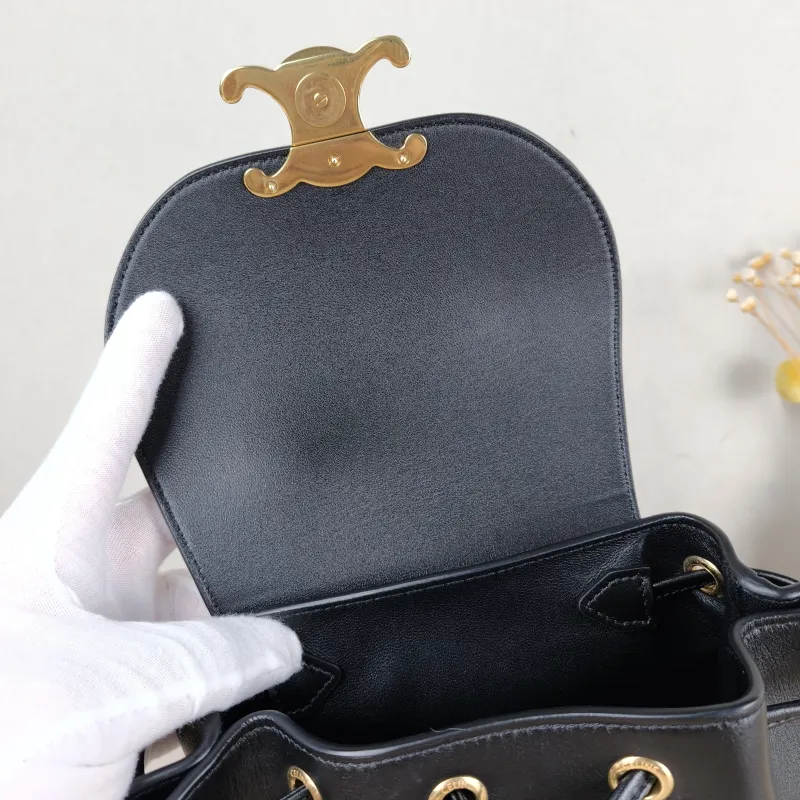 CELINE Backpack BONNIE Backpack Black Calfskin One Size 18 × 13 × 25 cm — detail view 10 of 10