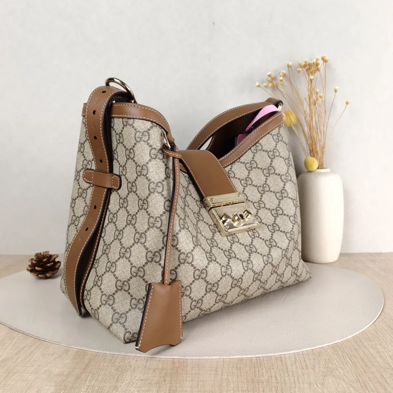 GUCCI Shoulder Bag Padlock Tote Monogram Brown Canvas 28.5 × 15 × 22.5 cm — cover view 5 of 5