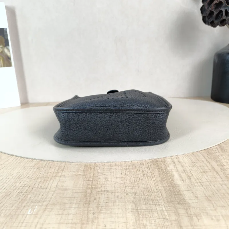 Hermès Crossbody Bag Evelyne Mini 16 Mini 16 Black Taurillon Clemence TC Calfskin Mini 17 × 5.5 × 18 cm Y — cover view 5 of 5