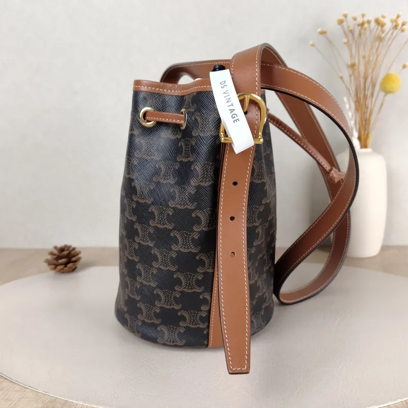 CELINE Crossbody Bag Triomphe Bucket Bag Monogram PVC Small 14 × 14 × 21 cm — detail view 3 of 8