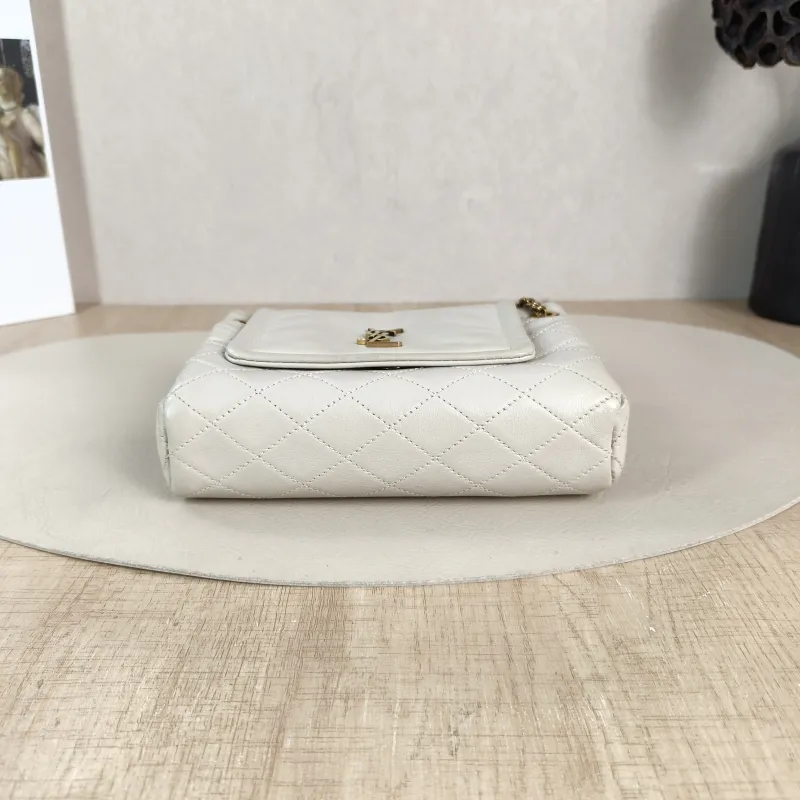 SAINT LAURENT Crossbody Bag NOLITA White SL ambskin Mini 18 × 6 × 13 cm — cover view 3 of 5