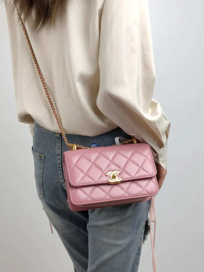 Chanel Crossbody Bag Calfskin Small 19 × 8 × 12 cm — on-model view 1 of 2