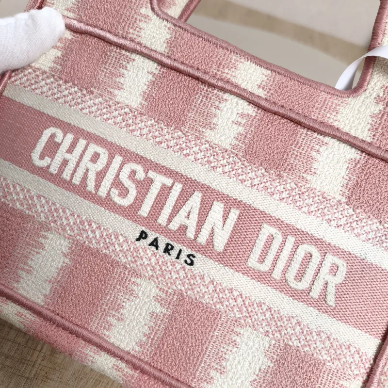 DIOR Top Handle Bag Book Tote Pink Canvasmini22.5 × 6 × 15 cm — detail view 6 of 7