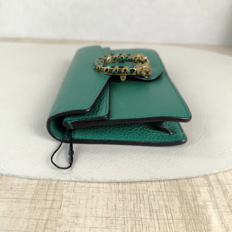 GUCCI Crossbody Bag Dionysus Green Calfskin Mini 16.5 × 4.5 × 10 cm — detail view 9 of 12
