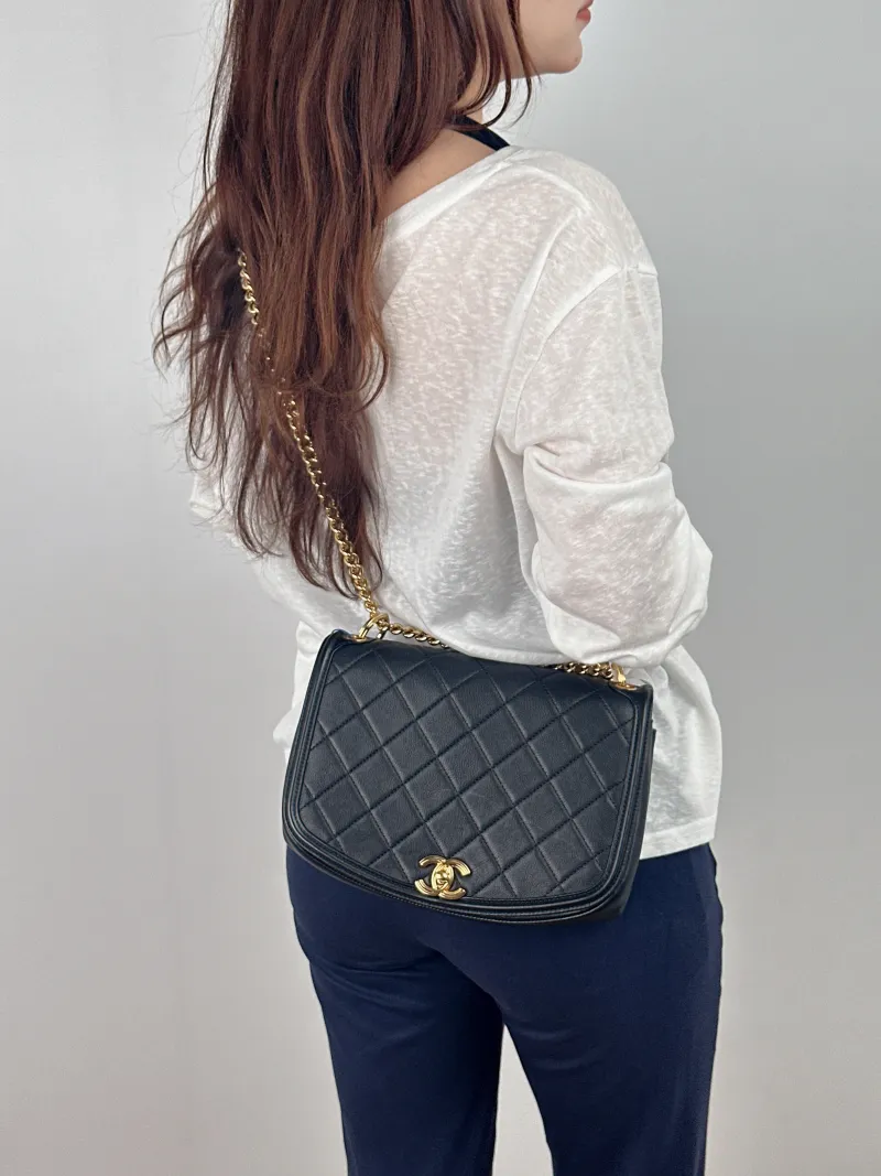 Chanel Crossbody Bag Crossbody Bag Black Calfskin One Size 24 × 6 × 18 cm 28 — on-model view 2 of 2
