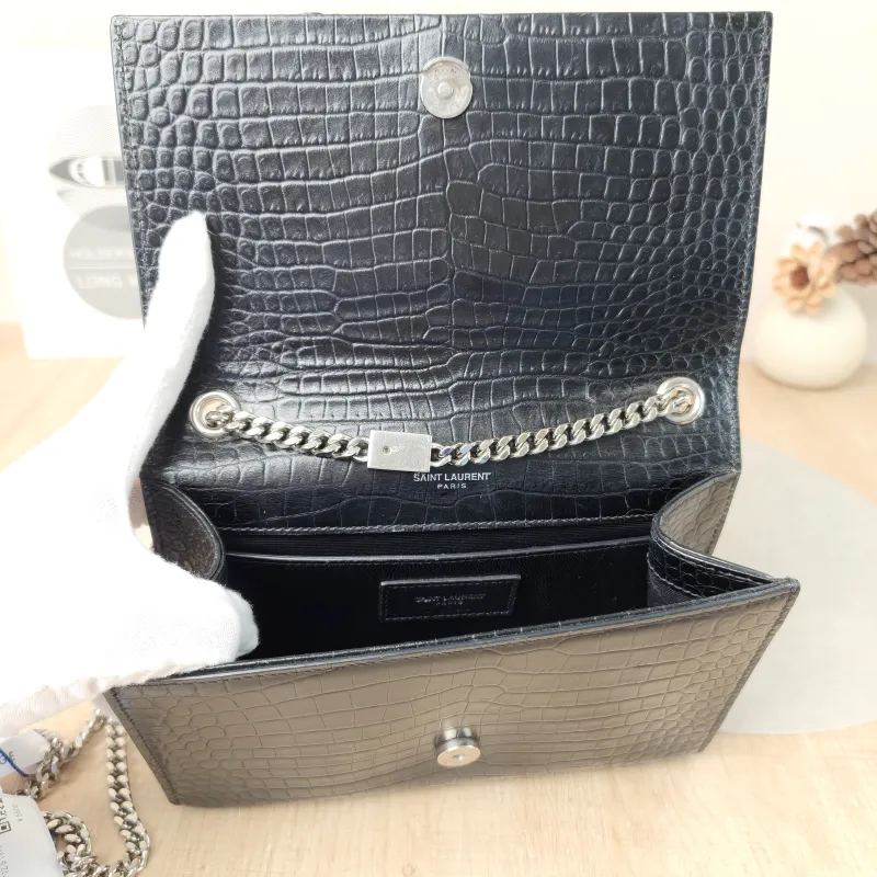 SAINT LAURENT Crossbody Bag KATE Edition Black Calfskin Small20 × 5 × 12.5 cm Conditioned — detail view 4 of 11