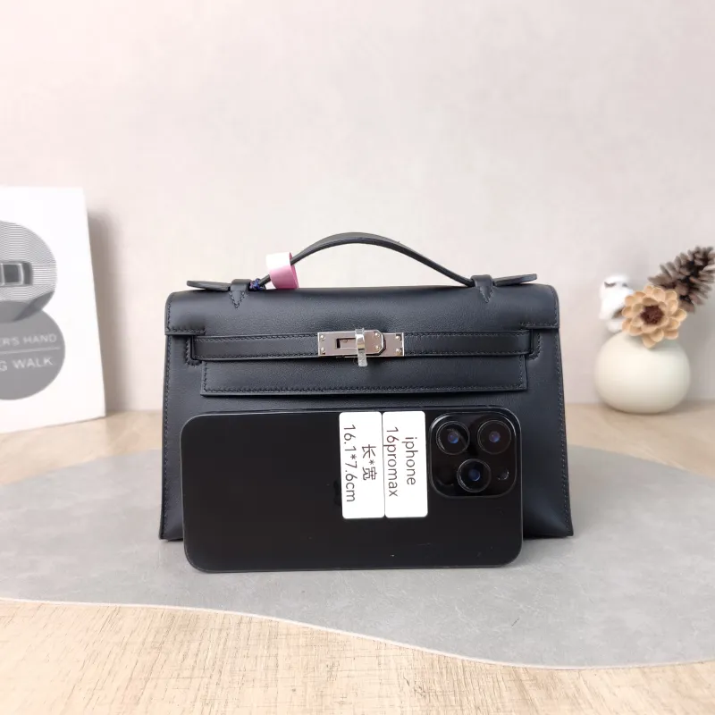 Hermès Top Handle Bag Mini kelly 89Black Swift Calfskin One Size 22 × 7 × 13 cm B — cover view 4 of 6