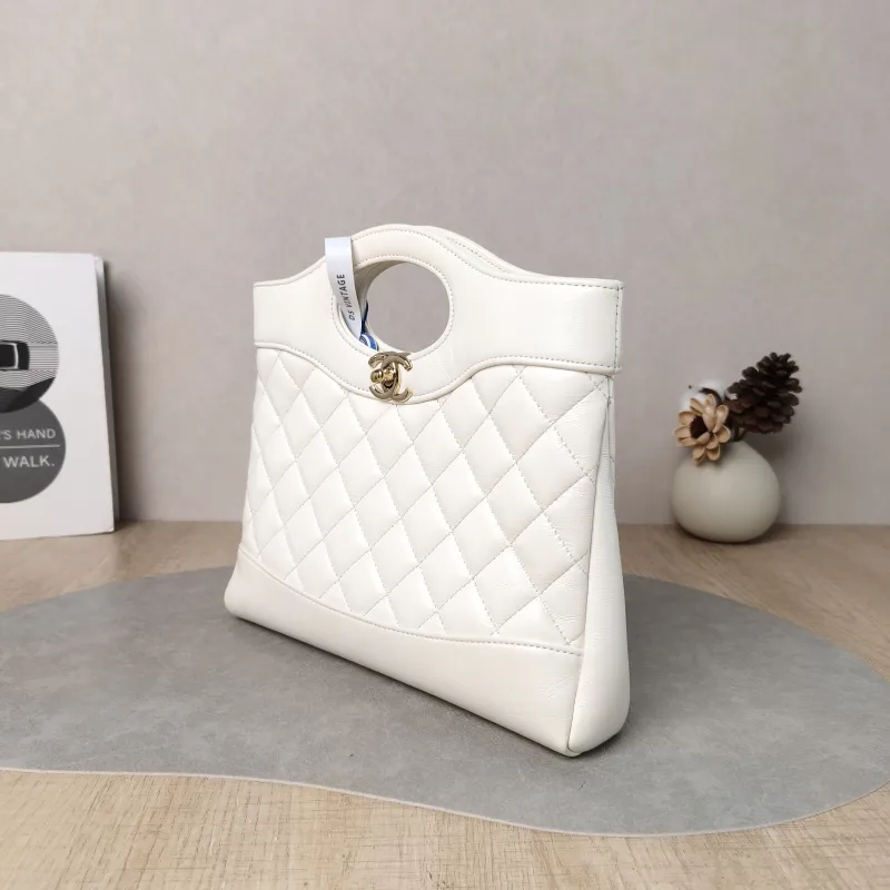 Chanel Crossbody Bag 31Bag White Gold Waxed Leather Mini 23 × 5.5 × 22 cm — cover view 5 of 5