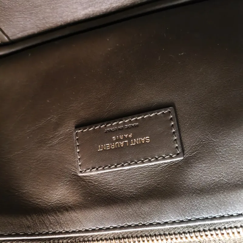 SAINT LAURENT Shoulder Bag LE 5 À 7 Hobo Dark Grey Calfskin Small22 × 8.5 × 23 cm — detail view 8 of 10