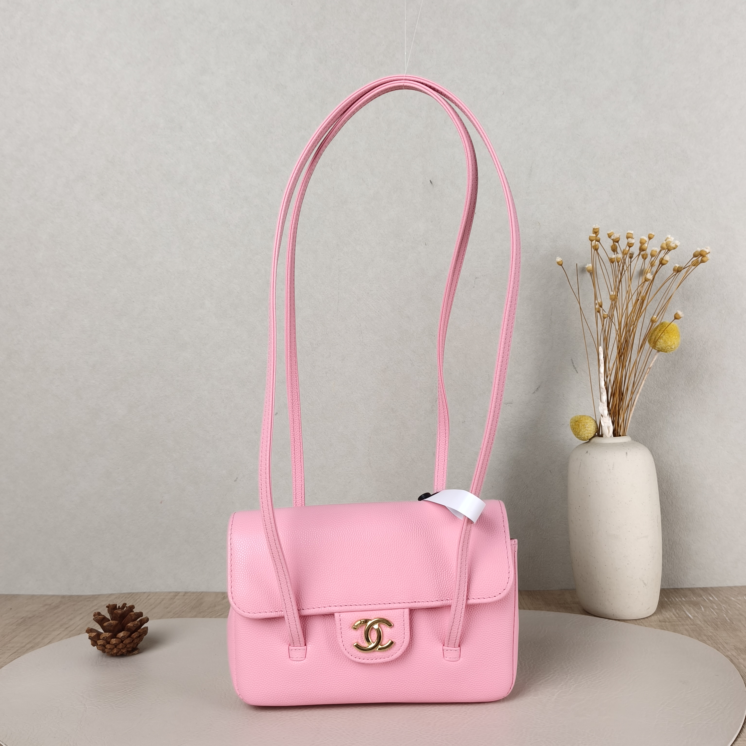 Chanel Shoulder Bag preppy coco Red Calfskinmini17 × 5 × 11.5 cm