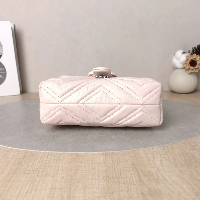 GUCCI Crossbody Bag GG Marmont Marmont Shoulder Bag Pink Calfskinmini20 × 6.5 × 12 cm — cover view 6 of 6