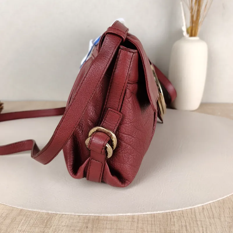 Bvlgari Top Handle Bag Vintage Crossbody Bag Burgundy Calfskin One Size30 × 6 × 17 cm — detail view 8 of 13