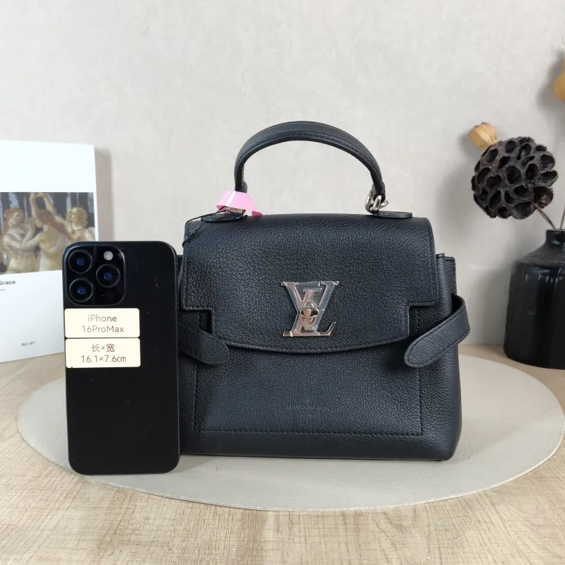 Louis Vuitton Crossbody Bag Lockme Ever Top Handle Bag Black Calfskin Mini 23 × 10 × 17 cm — cover view 3 of 5
