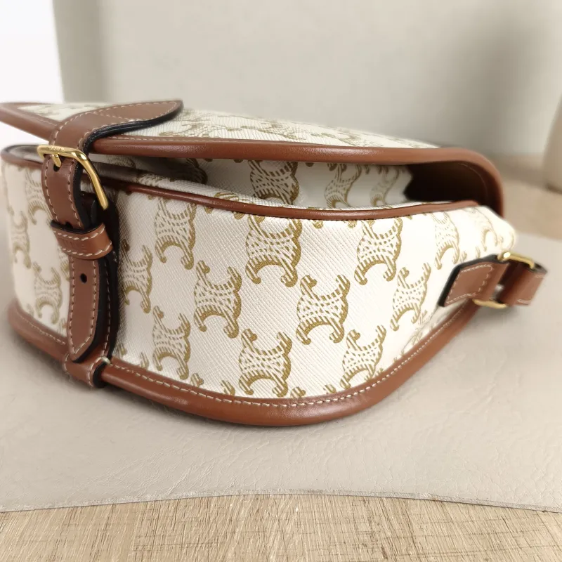 CELINE Crossbody Bag FOLCO White PVC Medium 18.5 × 8 × 17 cm — detail view 7 of 10