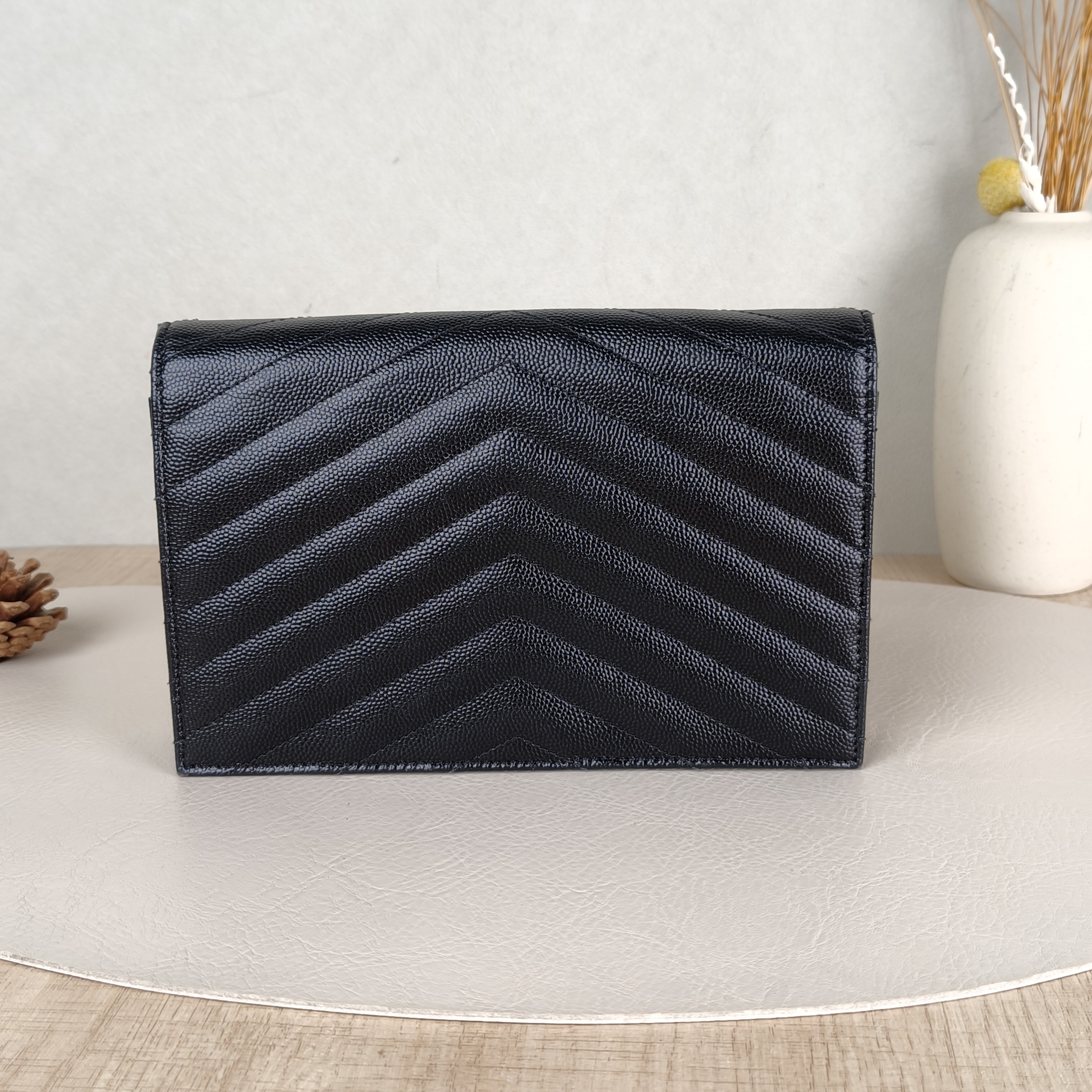 SAINT LAURENT Crossbody Bag CASSANDRE ENVELOPE Black Calfskin One Size19 × 3.5 × 12.5 cm — cover view 3 of 5