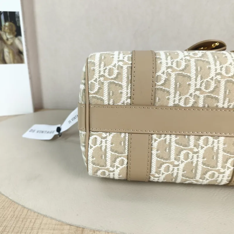 DIOR Shoulder Bag Groove 20 Top Handle Bag Beige Canvas Small 20.5 × 12 × 13.5 cm — detail view 11 of 11