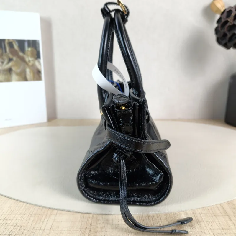 PRADA Shoulder Bag Bonnie Soft Lux Black Waxed Leather Mini 23.5 × 9 × 12 cm — detail view 9 of 14