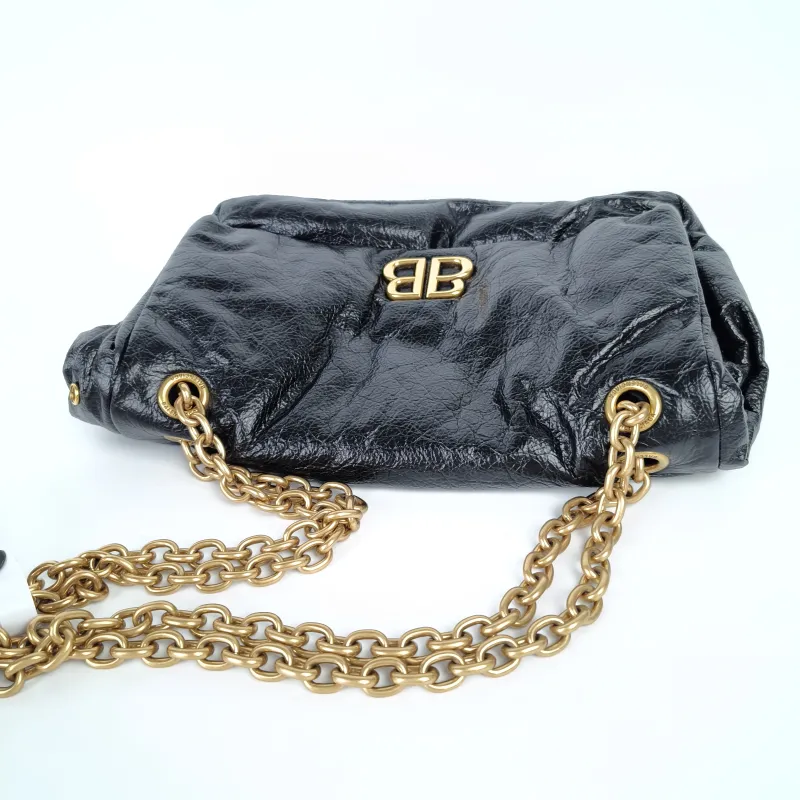 BALENCIAGA Shoulder Bag MONACO Chain Bag Black Calfskin28 × 10 × 18 cm — detail view 28 of 31