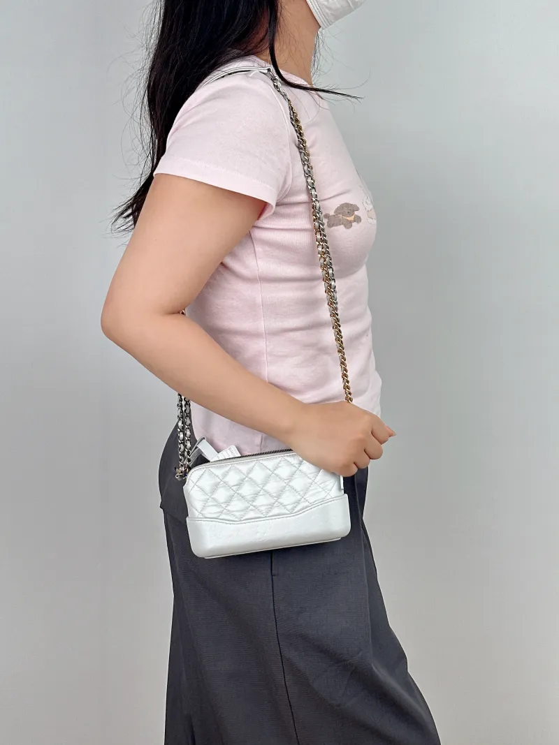 Chanel Crossbody Bag Gabrielle Gabrielle Bag Silver Calfskinmini19 × 4 × 10 cm — on-model view 2 of 2