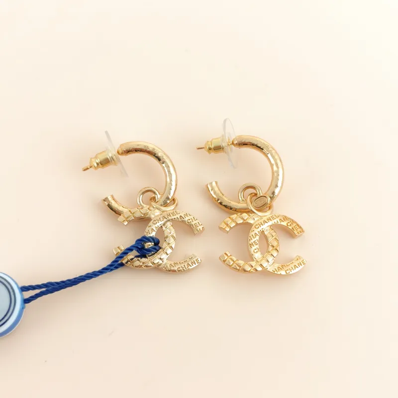 Chanel Earrings c Earrings Gold One Size