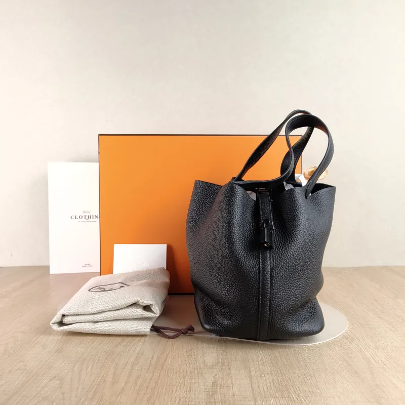 Hermès Top Handle Bag Picotin Lock 22 22 89Black TC Calfskin Medium 22 × 17 × 21 cm Z — cover view 6 of 6