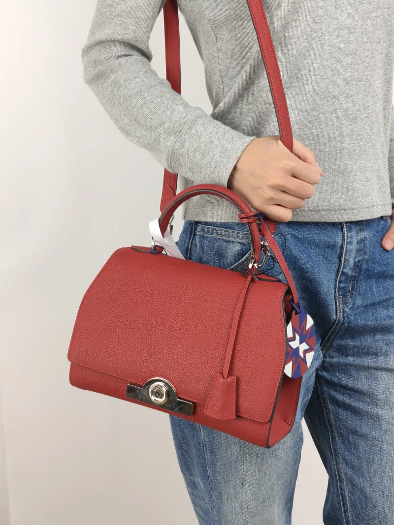 Moynat Crossbody Bag rejane Top Handle Crossbody Bag Red Calfskin Small 26 × 11 × 18 cm — on-model view 2 of 3