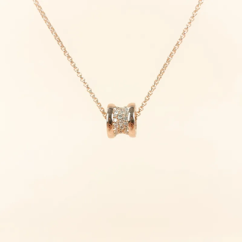 Bvlgari Necklace B.zero1 Rose Gold Diamond18KR ose Gold One Size 43cm