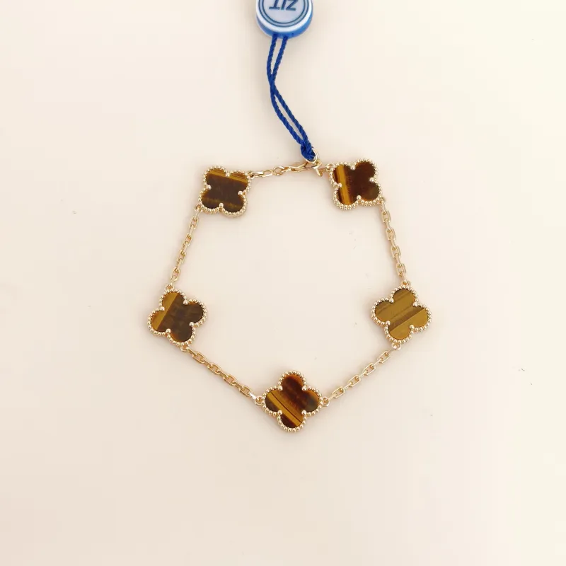 Van Cleef & Arpels Bracelet Alhambra Alhambra Collection Five-Motif Bracelet Yellow Gold 18KY ellow Gold Vintage Small19cm