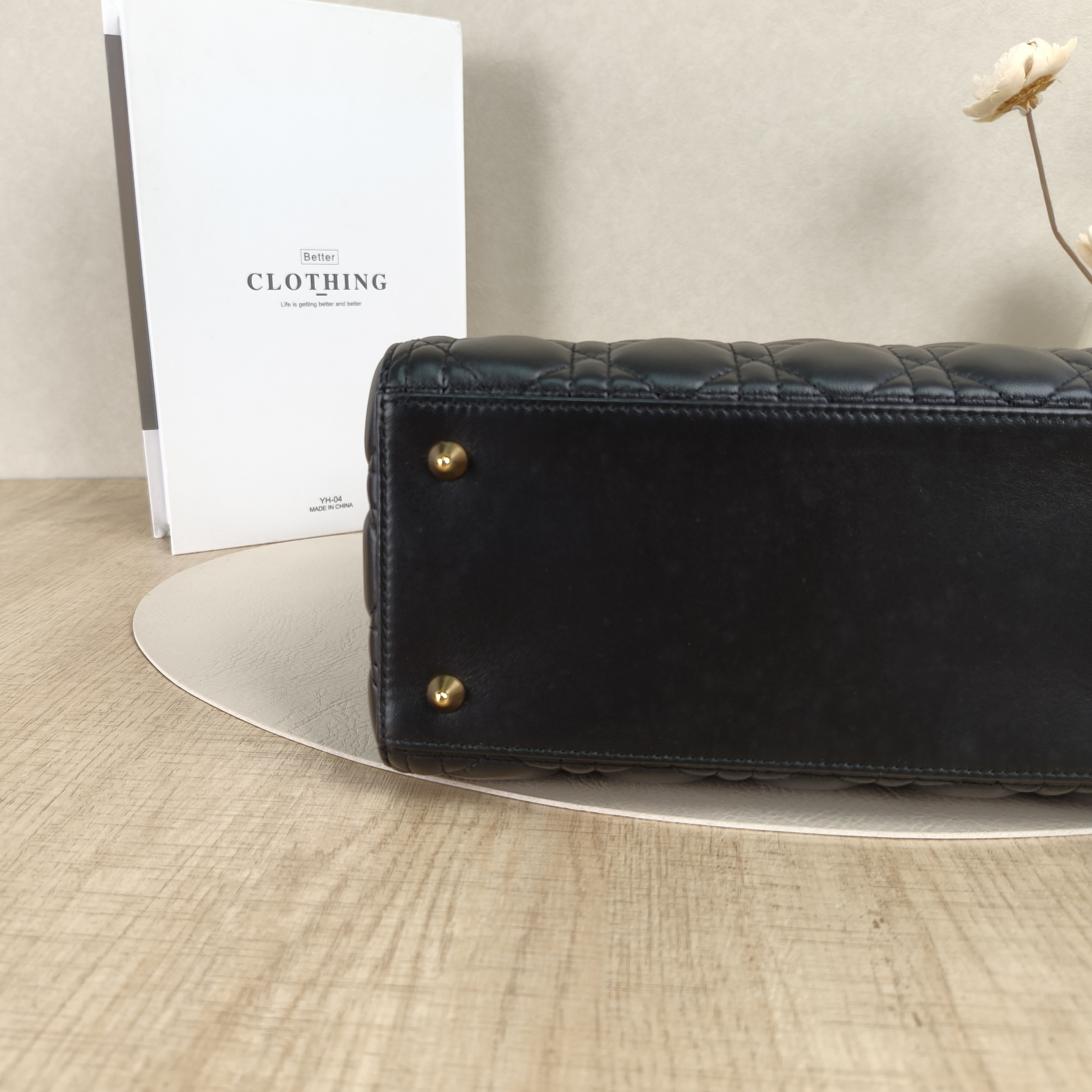 DIOR Top Handle Bag Lady Lady Dior Bag Black SL ambskin Medium24 × 12 × 21 cm — cover view 6 of 8