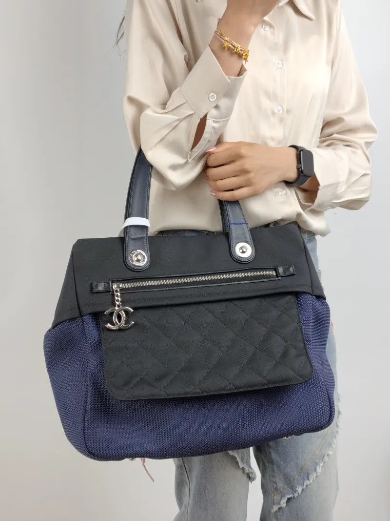 Chanel Top Handle Bag Top Handle Bag Blue Black One Size 34 × 16 × 31 cm 17 — on-model view 2 of 2
