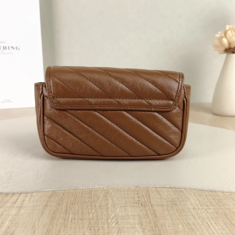 GUCCI Crossbody Bag GG Marmont Mini Marmont Mini Caramel Calfskin Mini 16.5 × 4.5 × 9.5 cm — cover view 2 of 5