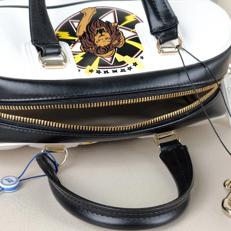 DIOR Top Handle Bag D-Vibe Bowling Bag White Calfskin Medium25 × 9.5 × 16 cm — detail view 7 of 12