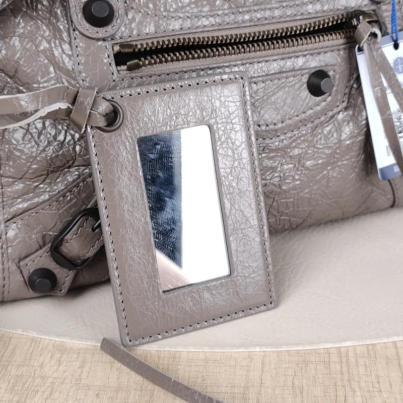 BALENCIAGA Crossbody Bag Classic City Brown Lambskin Mini 24 × 10 × 16 cm — detail view 4 of 11