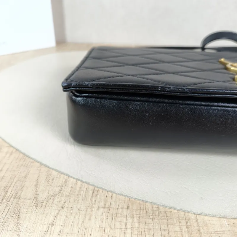 SAINT LAURENT Shoulder Bag Shoulder Crossbody Bag Black with Gold-Tone Hardware Lambskin One Size26 × 4 × 14 cm — detail view 8 of 13