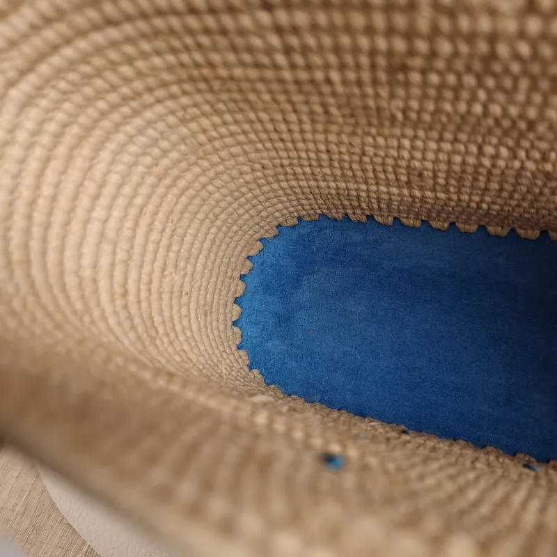 LOEWE Top Handle Bag basket anagram Blue Woven One Size 22 × 7 × 17 cm — detail view 7 of 9