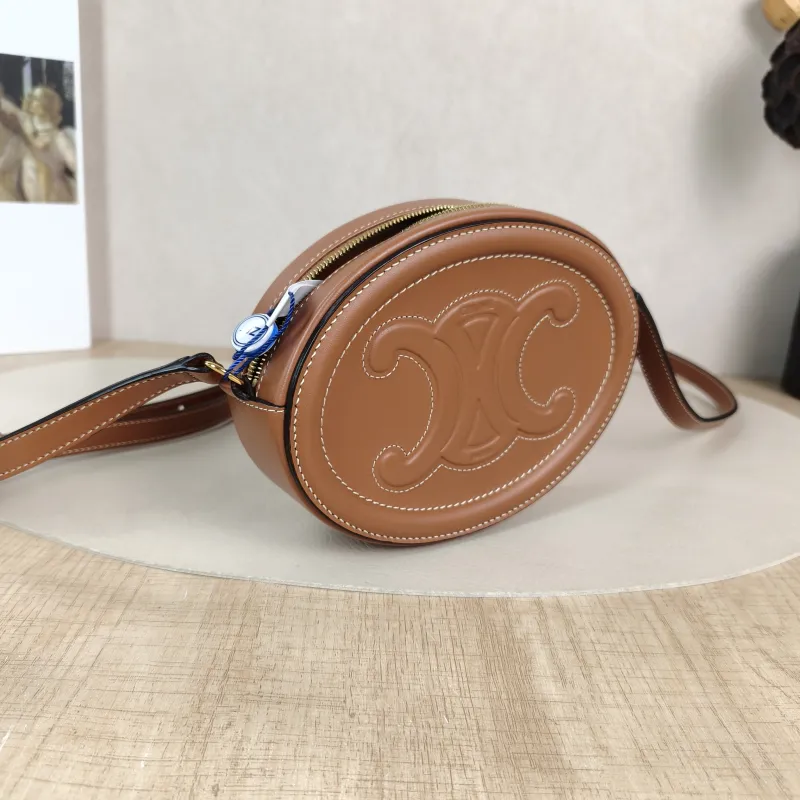 CELINE Crossbody Bag Cuir Triomphe Brown Calfskin Small 16 × 4 × 12.5 cm — cover view 4 of 6