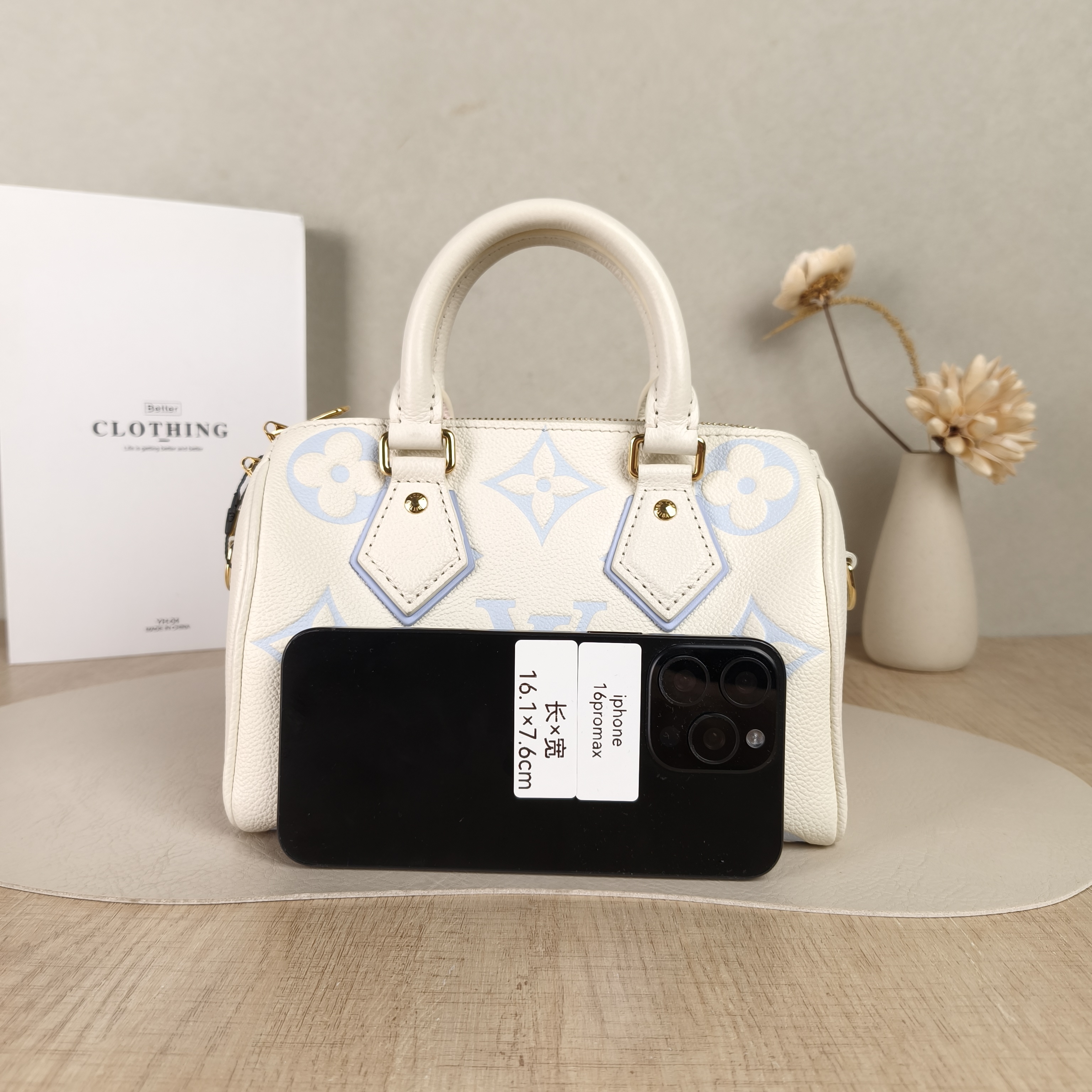 Louis Vuitton Crossbody Bag Speedy20 White · Blue Empreinte Embossed Calfskin Monogram Small20.5 × 12 × 13.5 cm — cover view 4 of 5