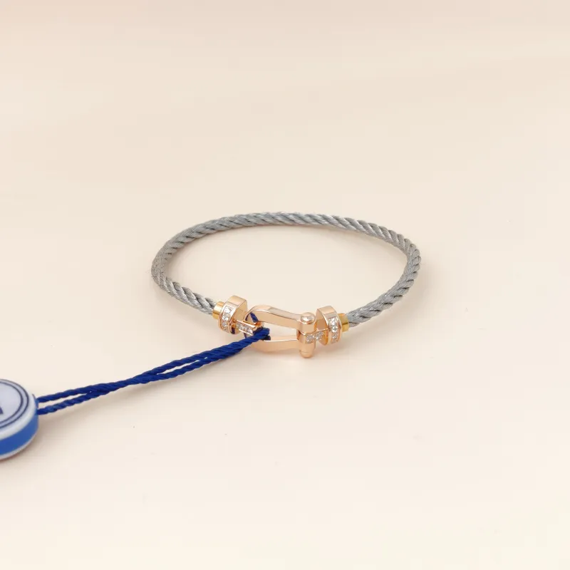 FRED Bracelet Force 10 Collection Bracelet Grey Diamond18KR ose Gold Medium 15cm