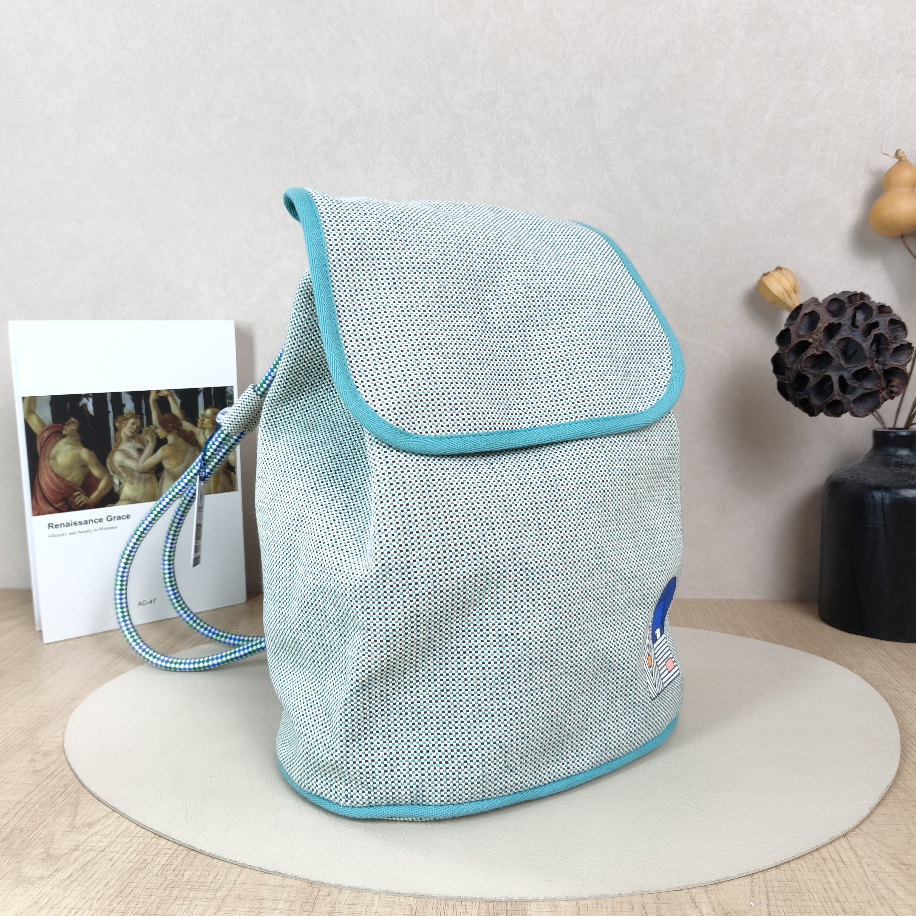 Hermès Backpack Backpack Green Canvas One Size23 × 15 × 30 cm — cover view 2 of 5